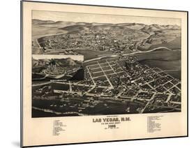 Las Vegas, New Mexico - Panoramic Map-Lantern Press-Mounted Art Print