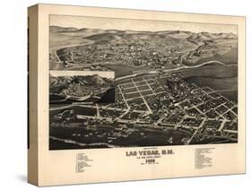 Las Vegas, New Mexico - Panoramic Map-Lantern Press-Stretched Canvas