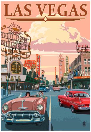 Las Vegas Old Strip Scene' Posters | AllPosters.com