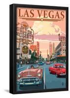 Las Vegas Old Strip Scene-null-Framed Poster