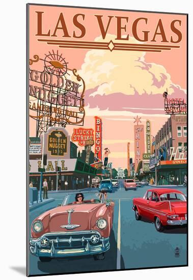 Las Vegas Old Strip Scene-null-Mounted Poster