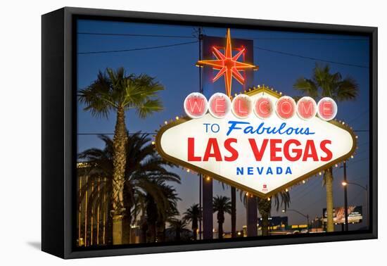 Las Vegas Sign at Night, Nevada, United States of America, North America-Ben Pipe-Framed Stretched Canvas