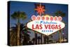Las Vegas Sign at Night, Nevada, United States of America, North America-Ben Pipe-Stretched Canvas