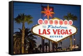 Las Vegas Sign at Night, Nevada, United States of America, North America-Ben Pipe-Framed Stretched Canvas