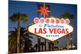 Las Vegas Sign at Night, Nevada, United States of America, North America-Ben Pipe-Mounted Photographic Print