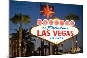 Las Vegas Sign at Night, Nevada, United States of America, North America-Ben Pipe-Mounted Photographic Print