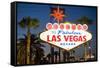 Las Vegas Sign at Night, Nevada, United States of America, North America-Ben Pipe-Framed Stretched Canvas