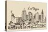 Las Vegas Skyline, Big City Architecture, Vintage Engraved Vector Illustration, Hand Drawn, Sketch.-grop-Stretched Canvas