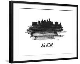 Las Vegas Skyline Brush Stroke - Black II-NaxArt-Framed Art Print