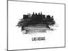 Las Vegas Skyline Brush Stroke - Black II-NaxArt-Mounted Art Print