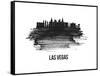 Las Vegas Skyline Brush Stroke - Black II-NaxArt-Framed Stretched Canvas