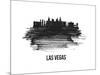 Las Vegas Skyline Brush Stroke - Black II-NaxArt-Mounted Art Print