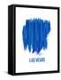 Las Vegas Skyline Brush Stroke - Blue-NaxArt-Framed Stretched Canvas