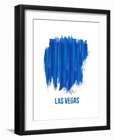 Las Vegas Skyline Brush Stroke - Blue-NaxArt-Framed Art Print