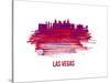 Las Vegas Skyline Brush Stroke - Red-NaxArt-Stretched Canvas