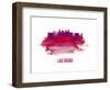 Las Vegas Skyline Brush Stroke - Red-NaxArt-Framed Art Print