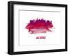 Las Vegas Skyline Brush Stroke - Red-NaxArt-Framed Art Print