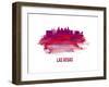 Las Vegas Skyline Brush Stroke - Red-NaxArt-Framed Art Print