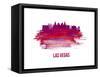 Las Vegas Skyline Brush Stroke - Red-NaxArt-Framed Stretched Canvas