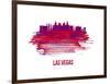 Las Vegas Skyline Brush Stroke - Red-NaxArt-Framed Art Print