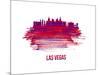 Las Vegas Skyline Brush Stroke - Red-NaxArt-Mounted Art Print