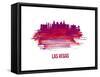 Las Vegas Skyline Brush Stroke - Red-NaxArt-Framed Stretched Canvas