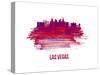 Las Vegas Skyline Brush Stroke - Red-NaxArt-Stretched Canvas