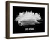 Las Vegas Skyline Brush Stroke - White-NaxArt-Framed Art Print