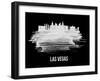 Las Vegas Skyline Brush Stroke - White-NaxArt-Framed Art Print