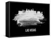 Las Vegas Skyline Brush Stroke - White-NaxArt-Framed Stretched Canvas