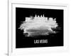 Las Vegas Skyline Brush Stroke - White-NaxArt-Framed Art Print