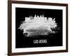 Las Vegas Skyline Brush Stroke - White-NaxArt-Framed Art Print