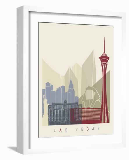 Las Vegas Skyline Poster-paulrommer-Framed Art Print