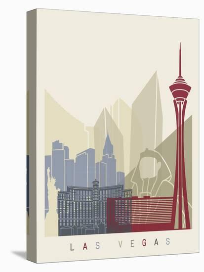 Las Vegas Skyline Poster-paulrommer-Stretched Canvas