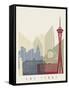 Las Vegas Skyline Poster-paulrommer-Framed Stretched Canvas