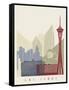 Las Vegas Skyline Poster-paulrommer-Framed Stretched Canvas