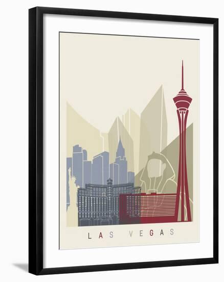 Las Vegas Skyline Poster-paulrommer-Framed Art Print