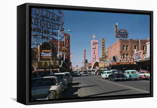 Las Vegas Street Scene-Philip Gendreau-Framed Stretched Canvas