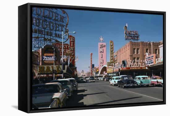 Las Vegas Street Scene-Philip Gendreau-Framed Stretched Canvas