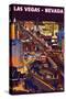 Las Vegas Strip at Night-Lantern Press-Stretched Canvas