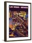 Las Vegas Strip at Night-Lantern Press-Framed Art Print