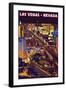 Las Vegas Strip at Night-Lantern Press-Framed Art Print