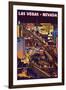 Las Vegas Strip at Night-Lantern Press-Framed Art Print