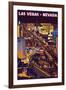 Las Vegas Strip at Night-Lantern Press-Framed Art Print