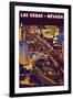 Las Vegas Strip at Night-Lantern Press-Framed Art Print