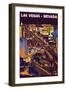 Las Vegas Strip at Night-Lantern Press-Framed Premium Giclee Print