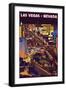 Las Vegas Strip at Night-Lantern Press-Framed Art Print