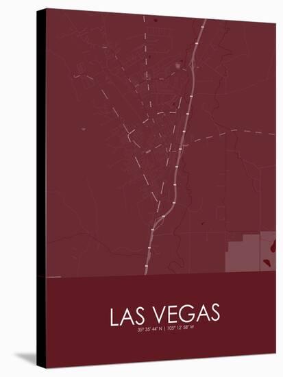 Las Vegas, United States of America Red Map-null-Stretched Canvas