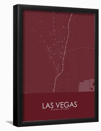 Las Vegas, United States of America Red Map-null-Framed Poster