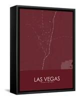 Las Vegas, United States of America Red Map-null-Framed Stretched Canvas